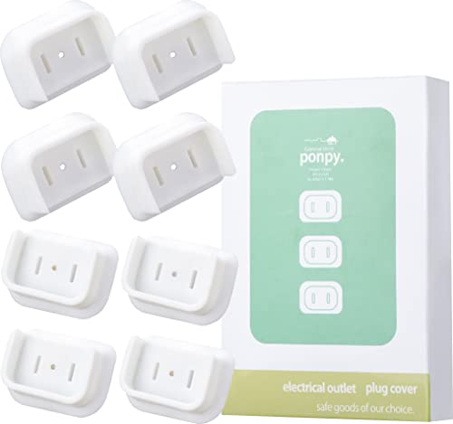 ponpy プラグカバー【意匠権出願中】8個セット コンセントカバー プラグカバー コンセント プラグカバー コンセント 安全プラグカバー 安全プラグカバー コンセント スイングプラグ用 (プラ
