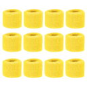 PATIKIL スポーツ用リストバンド 8x5cm テニス バスケットボール ワーキングアウト アスレチックランニング用 吸汗性スウェットバンド イエロー 12...
