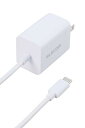 エレコム 充電器 Type-C ケーブル一体型 2.5m USB PD対応 20W PSE認証品 GaN採用 折りたたみ式プラグ ホワイト MPA-ACCP7020WH