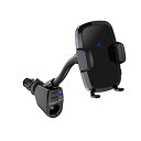 ペルシード(Pellucid) 車内用品 スマホホルダー Qi対応フレキシブルワイヤレス充電ホルダー シガーソケット取付タイプ BK SPH1906