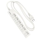 KIMOC 電源タップ 6口 1m 雷ガード ホワイト 個別スイッチ スイッチ電源タップ テーブルタップ 延長タップ おしゃれ 延長ケーブル 1m 家庭用AC電...