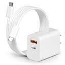 充電器 20W 2ポート PD対応 USB タイプc 充電器 PSE認証済み USB C-Cケーブル付き 超低温·軽量·小型 iPhone 16 / 15 / Pro/max/iPad Pro/ その他USB-C&USB-A機器対応