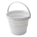 伊勢藤(ISETO) 折りたたみバケツ ソフトバケツ8型 グレー 8L 幅32.8×奥行30.0×高さ4.9~22.2cm 日本製 耐熱100℃ 防災 折りたた...