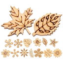 iplusmile 木製スライス DIYの工芸品 木製スライス 天然木 木片 diy落書き 花葉ナチュラル木製 DIYクラフト装飾 ランダムパターン 200個セ...