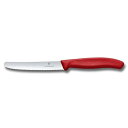 VICTORINOX(ビクトリノックス) トマト&テーブルナイフ 切れ味のよいパーリングナイフ 11cmブレード 波刃 レッド 完熟のフルーツやパンもつぶさず切...