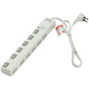 エルパ (ELPA) スイッチ付タップ 雷ガード コンセント 延長コード LED 横差し 6個口 1m WLS-LY610MB(W)