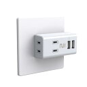 TOPLAND(トップランド) USB コンセント 電源タップ AC2個口 USB2ポート モバイルタップ ミニ 抗菌加工 ホワイト STPP4024-WT