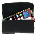【ASDEC】iPhone 16 Pro Max用 ベルトクリップ付ホルダー ヨコ型 ベルトケース ベルトホルスター/内寸(約) H80×W168×D15 mm