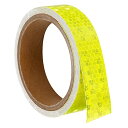 PATIKIL 反射テープ 1ロール 4.5 M x 25 mm 防水 接着剤 高視認性注意警告 安全テープリフレクター トラック トレーラー 車用 蛍光イエロ...