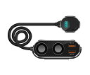 カーチャージャー Quick Charge 3.0 120W シガーソケット2連 USB2ポート 電圧計 SHEAWA スイッチ付き 急速充電 12V/24V ...