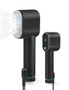 スチームアイロン アイロン 衣類スチーマー 20秒立ち上がり シワ伸ばし 一台多役 除菌消臭 小型 軽量 コンパクト かけたまま ハンディ 携帯用アイロン 旅行/出張/家庭用(ブラック)
