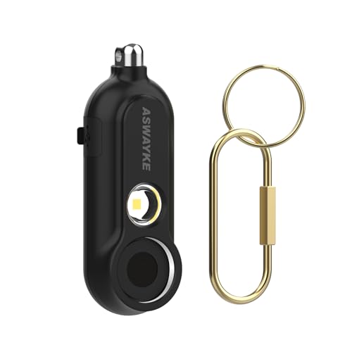 ASWAYKE 防犯ブザー 防犯アラーム 125db アルミパイプ 音強化 大音量 1000mahバッテリー 充電式 0.5w高輝度LED IPX5防水 防犯ベル 小学生 男の子 女の子 子供 女性 簡単防犯ブザー/防犯アイテム ラン