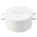 365methods 両手鍋 キャセロール ホーロー 20cm IH対応 オーブン可 食洗器可 ホワイト YY-20C.W