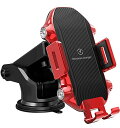 車載Qi ワイヤレス充電器 車載ホルダー スマホホルダー Qi認証済み 2in1 吸盤式&エアコン吹き出し口兼用 電動式 自動開閉 10W/7.5W/5W 無線...