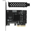 PCIe SATAカード6ポート、6 Gbps SATAコントローラー拡張カード、PCI-ex4拡張カードPCIExpress3.0からSATA3.0非RAID...