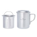 Boundless Voyage チタンマグカップ アウトドア キャンプ シングル マグカップ 直火 茶こし付きマグカップ チタン製 超軽量 頑丈 蓋付き 折りたたみハンドル チタンマグ アウトドア ソロキャン