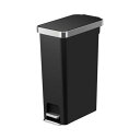 EKO ゴミ箱 ペダル式 ハナ スリム ステップビン ブラック 40L ふた付き インナーボックス無し EK6268-40L-BL