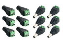 Wave Connecting 【 2種類 12個セット 自作 5.5mm x 2.1mm DC 12Vアダプタ コネクタ ネジ端子アダプタ 】 DC電源 変換...