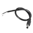 uxcell DCコネクタ DC電源5.5mmx2.5mm 10A 18AWG 30 cm長さ バーレルオスプラグ コネクタピグテール 5個