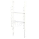 HEIAN SHINDO SPLUCE 突っ張りキッチンラック スリムポールラック ハンガーセットS ホワイト 高さ70~105cm 幅28cm SPL-1 平安伸銅工業