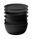 ライクイット (like-it) ざる ボウル 電子レンジ対応 Colander&Bowl 米とぎにも使える ザルとボール ブラック 6点セット 日本製 水切り...