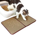 アイメディア 猫マット 猫砂マット 猫トイレマット 猫砂取りマット 猫砂飛び散り防止マット 60×39cm 洗える 滑り止め 防水加工 お手入れ簡単 二重構造 EVA 掃除簡単 飛び散り防止マット