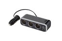 ナポレックス(Napolex) Fizz 車用シガーソケット3連 USB端子2口 USB2 4A 12V車専用ヒューズ付10A(30mm) 通電モニター付 角度...
