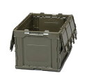 エスコ OD色 おりたたみ式コンテナ フタ付 50L EA506AA-4D ODグリーン