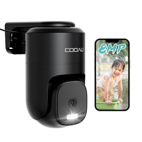 【800万画素・Wi-Fi6強化】COOAU 防犯カメラ 屋外 ワイヤレス/wifi 8MP 3840*2160P 25m遠距離暗視 H.265データ圧縮 夜間カラー撮影 監視カメラ PTZ機能 ネットワークカメラ 広角撮影 AI検知 声光威嚇 セキ