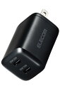エレコム 充電器 35W Type-C 2ポート USB PD対応 スイング式プラグ PPS対応 ブラック 【iPhone 16 15 等対応】 EC-AC9335BK