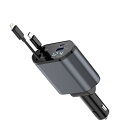 MAXWIN カーチャージャー 巻き取り式ケーブル シガーソケット 充電器 車載 QC3.0 PD 急速充電 USB Type-C/ライトニングケーブル 伸縮ケ...