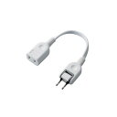 エレコム 電源タップ 0.1m ACアダプタ用電源延長コード 1個口 スイングプラグ ホワイト T-ADR1WH
