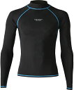 VAXPOT(バックスポット) ラッシュガード 長袖 【UPF50+ UVカット加工済】 VA-4011 BK/BL M(男性用M)