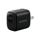 エレコム 急速充電器 Type-C USB 30W 2ポート (USB-C/USB-A) 小型 軽量 【iPhone 16 15 iPad Macbook Air Surface 対応】 ブラック EC-AC14BK