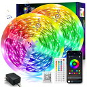 LEDテープライト LEDテープ LEDライト 30M【2024年最新 RGB1600万色 アプリ+リモコン版 マイク/音楽連動 タイマ—機能】テー...