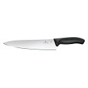 VICTORINOX(ビクトリノックス) シェフナイフ スムーズな切れ味の牛刀包丁 25cm ブラック 料理の基本となる様々な食材に使えるナイフ 食洗器対応 スイスクラシック 6.8003.25G