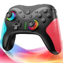 Switch コントローラー TURBO連射機能 スイッチ コントローラー 20時間連続使用 1000mAh大容量 マクロ機能 背面ボタン付き 9色RGBライト Bluetooth 無線接続 ジャイロセンサー搭載 4階段HD振動 スリー
