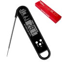 温度計 料理 デジタル 防水 キッチン グリル用 折りたたみ式 食品温度計 -50℃~300℃ デジタルインスタント読み取り (ブラック)