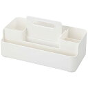サンカ ツールピット 卓上収納 Lサイズ ホワイト (幅31.6x奥行15.7x高さ10.6cm) スライド式ハンドル付き 積み重ね可能 メイクボックス リモコ...