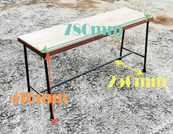 【鉄職人の作る素朴なベンチ】 素朴なベンチ 【アイアン】高さ 41cm 玄関 物置台 靴を履く時などに スツール キッチンチェア おしゃれ椅子 木製 四角 長方形 無垢材 コンパクト シンプル 日本製 カフェ 飲食店 花台 什器 店舗