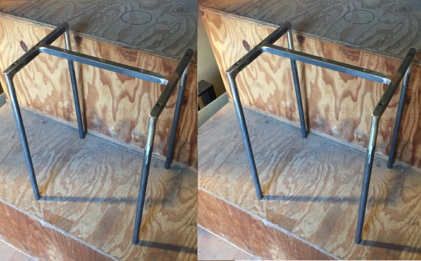 【DIY】Miniスツール脚のみ2台【アイアン】(※アイアンの鉄脚のみ※未塗装※) (送料込み)※木の板は付属しませんアイアン 家具　ゴムキャップ付き 　オーダー寸法製作の場合：1ヶ月程度