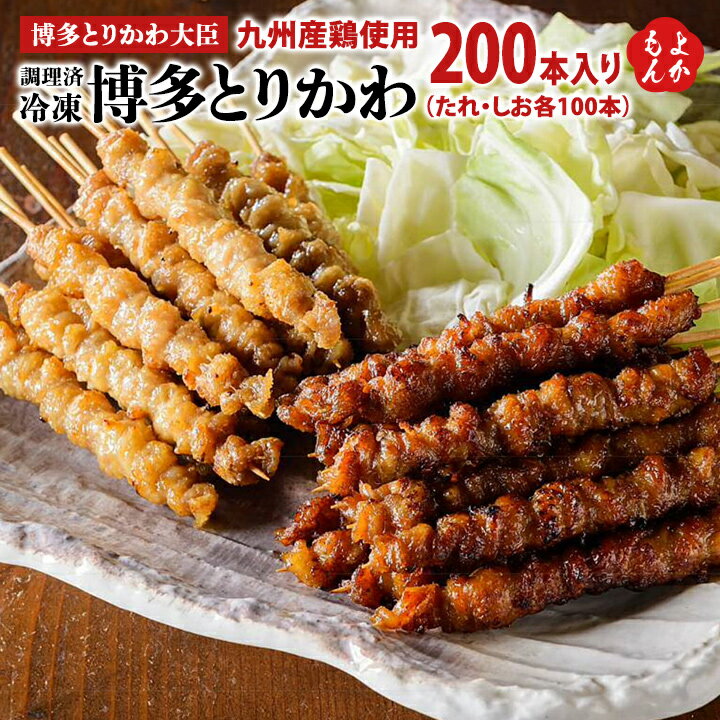 冷凍博多とりかわ200本入り（たれ・しお各100本）【送料無料】博多とりかわ大臣　チャネルティ 焼き鳥 九州 福岡 お…