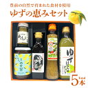 ゆずの恵みセット (ゆずはちみつドリンク・青柚こしょう・ゆず茶・ゆずぽん酢・ゆずパッチョ)【送料無料】ハウスボトラーズ 柚子 ユズ 九州 福岡 お取り寄せグルメ...