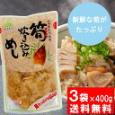 送料無料 筍炊き込みめし 2合用 400g 3袋 熊本県産 筍 たけのこ タケノコ 炊込みご飯 炊き込みご飯 レトルト 惣菜【クロネコゆうパケット配送】