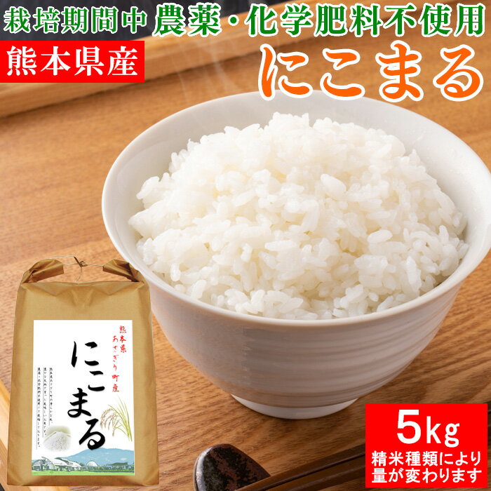 米 5kg にこまる 令和5年産 熊本県産 選べる精米歩合 お米 白米 玄米 5分づき 7分づき 熊本県 栽培期間中農薬不使用 化学肥料不使用