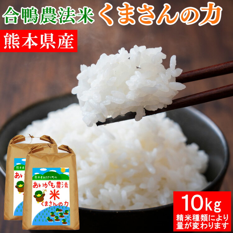 【送料無料】令和4年産 合鴨農法米くまさんの力 白米9kg(玄米10kg)【栽培期間中農薬不使用】【アイガモ】【熊本県産】のサムネイル