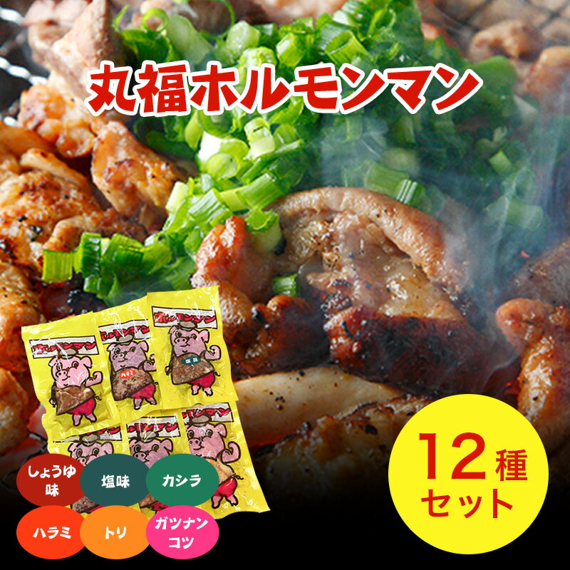 国産 豚ホルモン 焼肉 丸福ホルモン 選べる12種セット しょうゆ味 塩味 カシラ ハラミ トリ ガツナンコ..