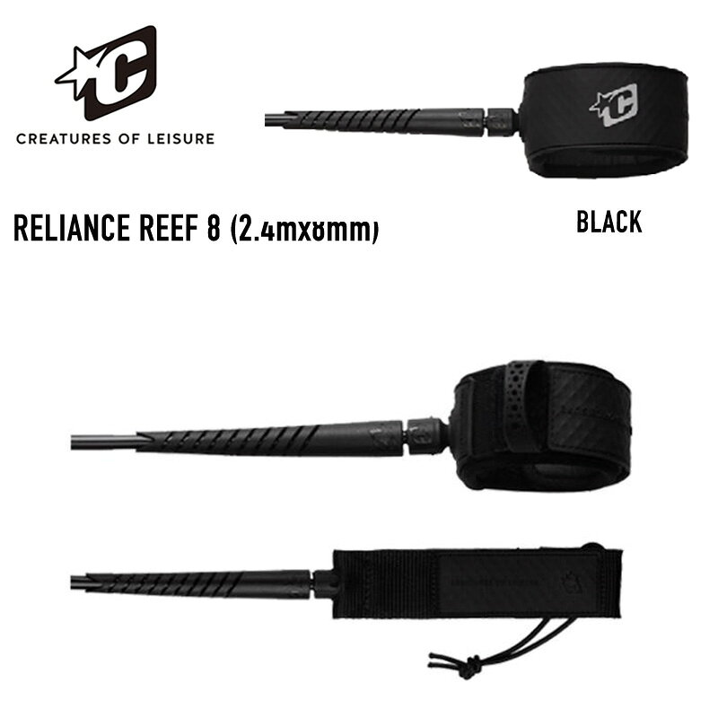 【ブランド】CREATURES OF LEISURE 【アイテム】RELIANCE REEF 8 【サイズ】8フィート(2.4m) 【コードの太さ】8mmベストセラーシリーズで定評がある"RELIANCE"モデル。 クリエーチャーズ独自のDNA FLEX MOULDにより切れにくい、耐久性のあるリーシュになります。 8mmの太さで大きいサイズの波に向けて開発されたモデルです。