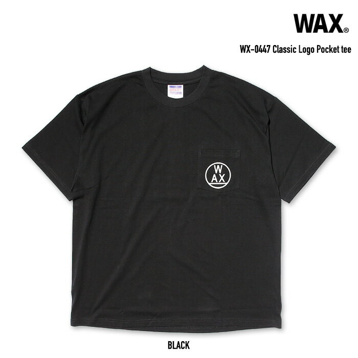 WAXClassiclogopocketteeBLACK/å饷åݥåT