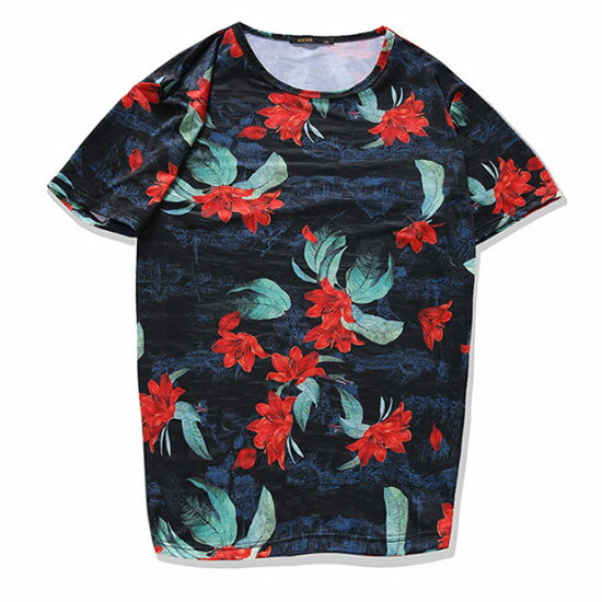 お1人様1点限り Tシャツ メンズ 大きいサイズ オラオラ系 夏服 ボタニカル柄 フラワー柄 花柄 プリント 半袖 メンズファッション 送料無料 夏 新作 個性的 B系 ストリート系ファッション ヒップホップ ビッグサイズ ビックサイズ キングサイズ 西海岸 韓国 悪羅悪羅系
